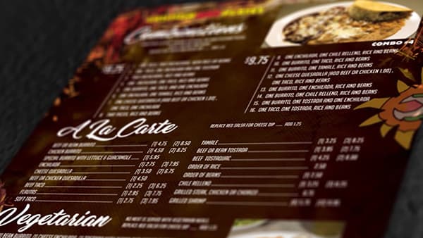RESTAURANT MENU PRODUCT