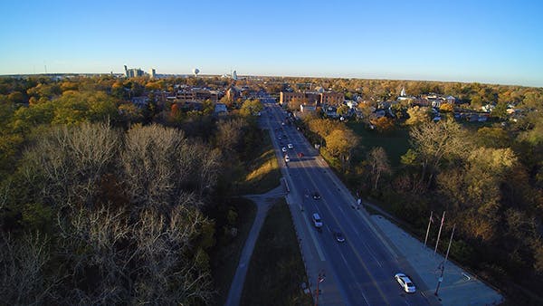 DOWNTOWN MAUMEE AERIAL VIEW